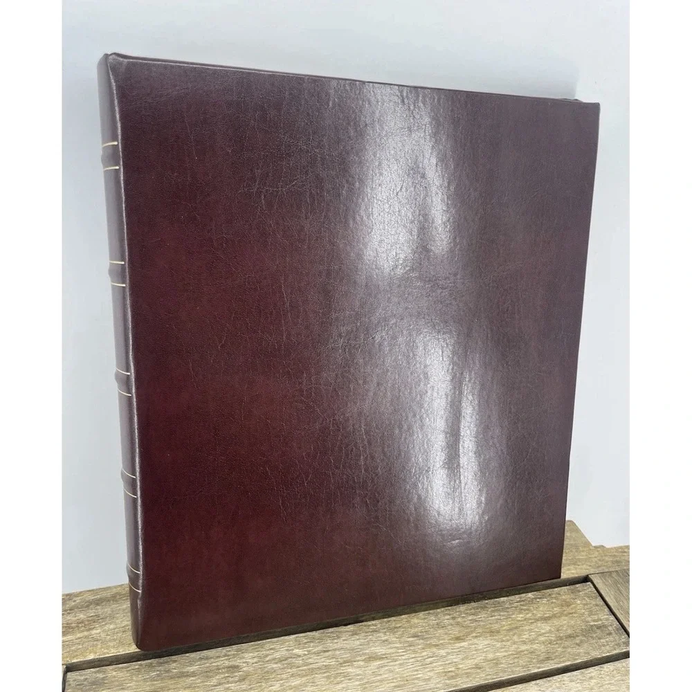 Gallery‎ Leather Photo Album Burgundy Large 3 Ring Binder 8x10 Archival NWT